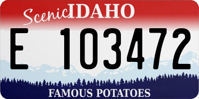 ID license plate E103472