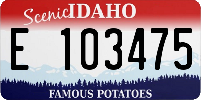 ID license plate E103475