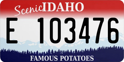 ID license plate E103476
