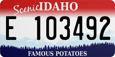 ID license plate E103492