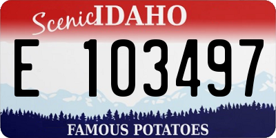 ID license plate E103497