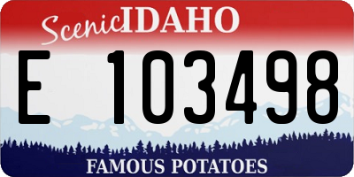 ID license plate E103498
