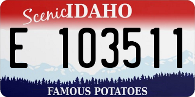 ID license plate E103511