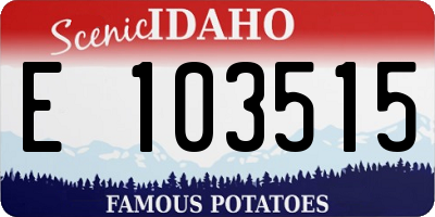 ID license plate E103515