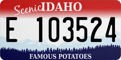 ID license plate E103524