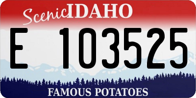 ID license plate E103525