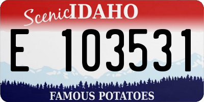 ID license plate E103531