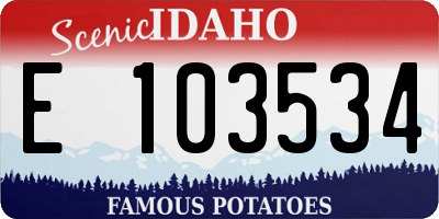 ID license plate E103534