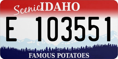 ID license plate E103551