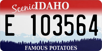 ID license plate E103564