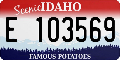 ID license plate E103569