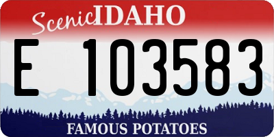 ID license plate E103583