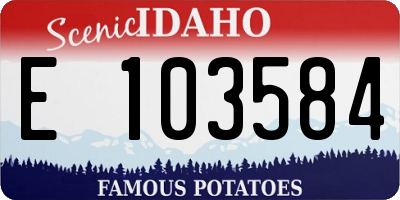 ID license plate E103584