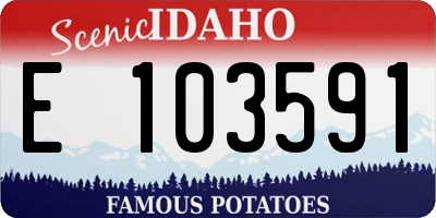 ID license plate E103591