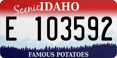 ID license plate E103592