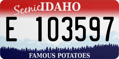 ID license plate E103597