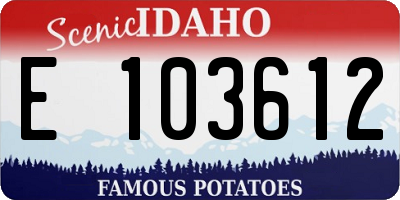 ID license plate E103612