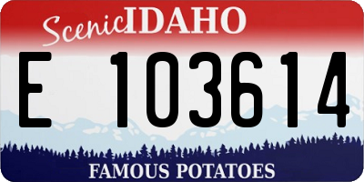 ID license plate E103614