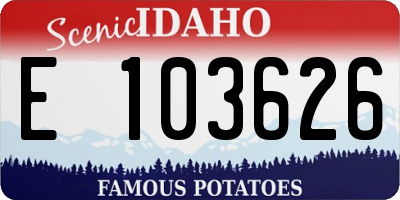 ID license plate E103626