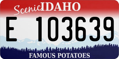 ID license plate E103639