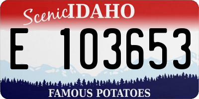 ID license plate E103653