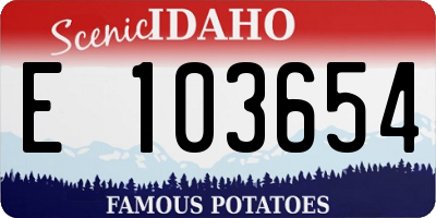 ID license plate E103654