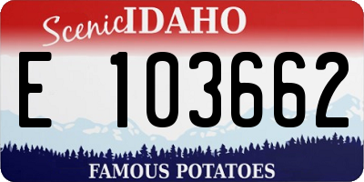 ID license plate E103662