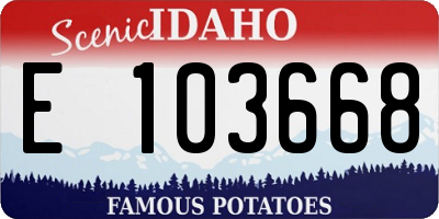 ID license plate E103668