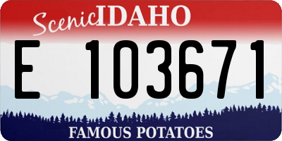 ID license plate E103671