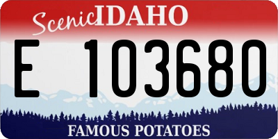 ID license plate E103680