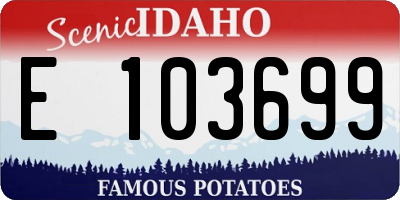ID license plate E103699