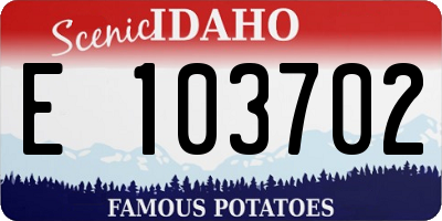 ID license plate E103702