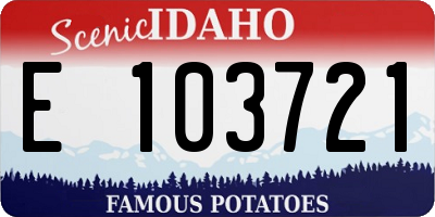 ID license plate E103721