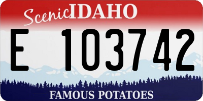 ID license plate E103742
