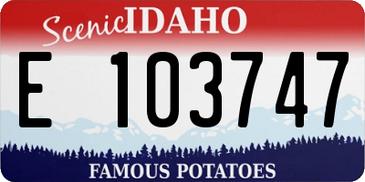 ID license plate E103747