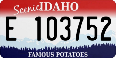 ID license plate E103752