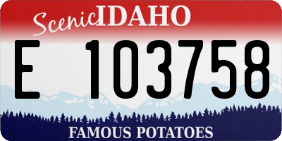 ID license plate E103758