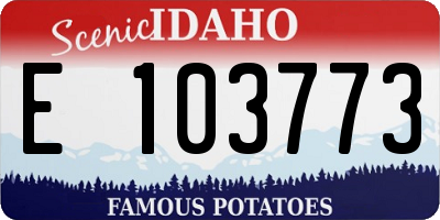 ID license plate E103773