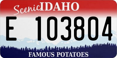 ID license plate E103804