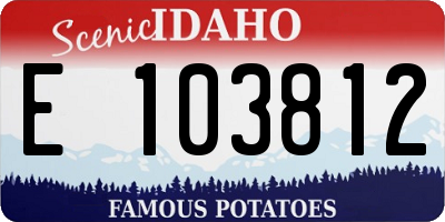ID license plate E103812