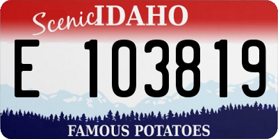 ID license plate E103819