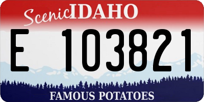 ID license plate E103821