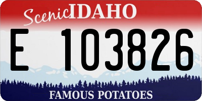 ID license plate E103826