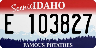 ID license plate E103827
