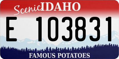 ID license plate E103831