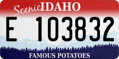 ID license plate E103832