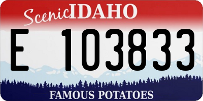 ID license plate E103833