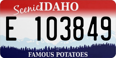 ID license plate E103849