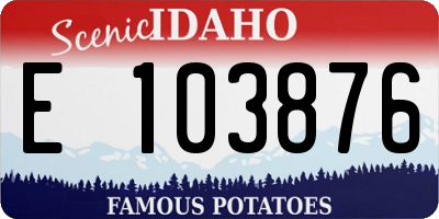 ID license plate E103876