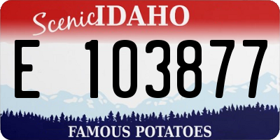 ID license plate E103877